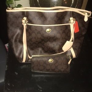 Coach handbag and wallet set